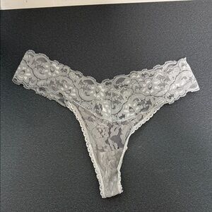 Sky Silver Lace Thong